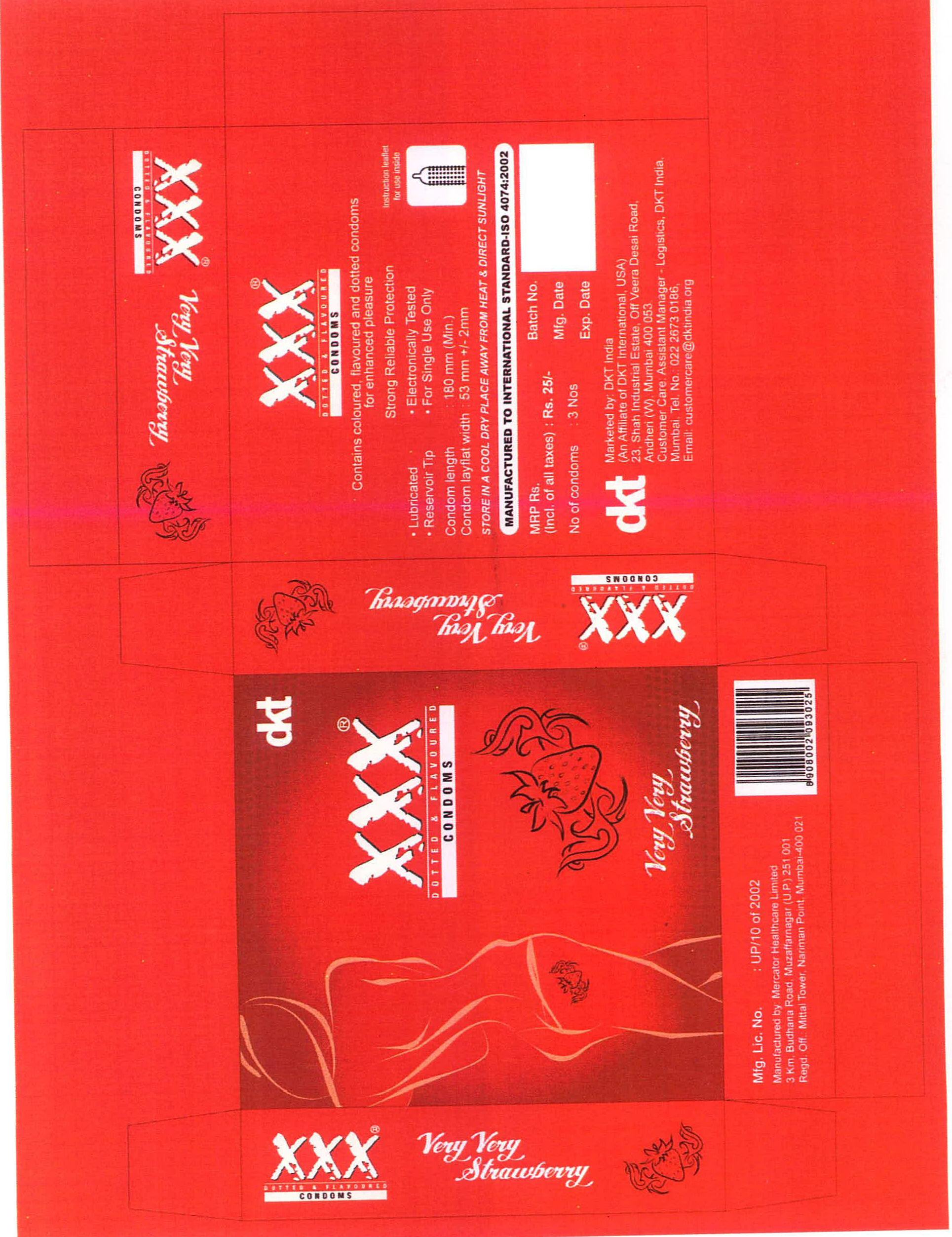 Xxx Dotted And Flavoured Condoms Device mark 2213419 Trademark