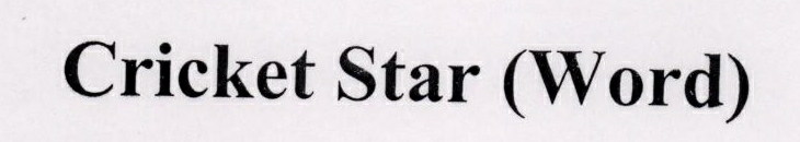 Cricket Star ( Word ) ( Label ) Device mark 1777218 Trademark