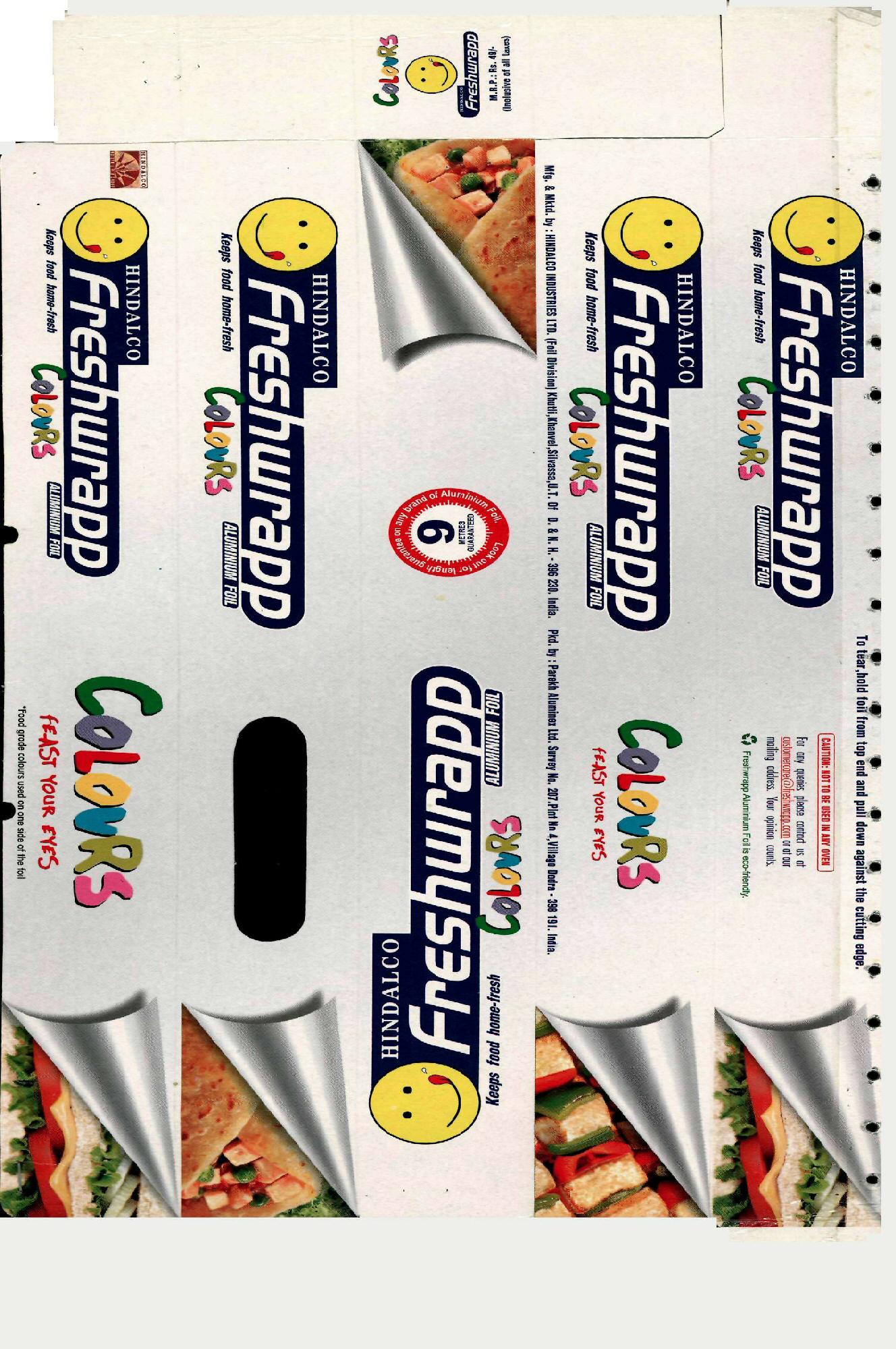 Hindalco Freshwrapp - Colours (label) Device mark 1204114 Trademark