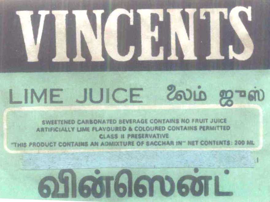 Vincents Device mark 470850 Trademark