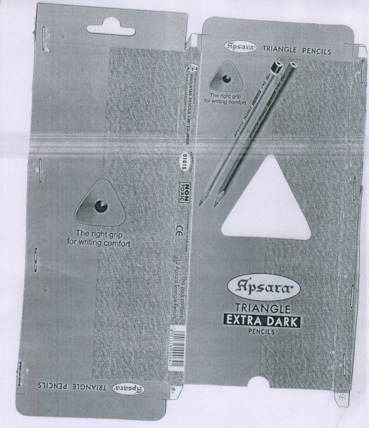Apsara Triangle Extra Dark Pencils (label) Device mark 1456825 Trademark