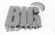 Big 92.7 Fm (label) Device mark 1486762 Trademark