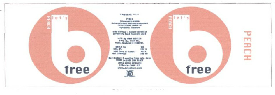Peach B Free (label) Device mark 1427235 Trademark