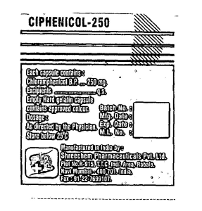 Ciphenicol -250 Device mark 1031779 Trademark