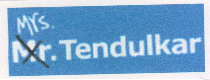 Mrs. Tendulkar Device mark 2115916 Trademark