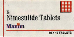 Nimesulide Tablets Manim (label) Device mark 995518 Trademark