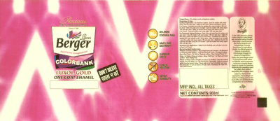 Precious, Berger, Colorbank, Luxol Gold (label) Device mark 1498692 Trademark