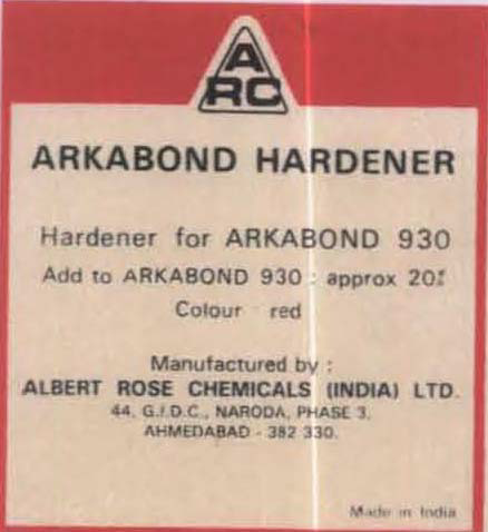 Arkabond Hardener (label) Device mark 1517817 Trademark