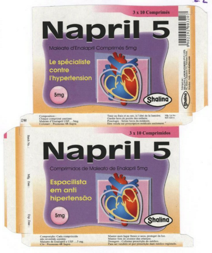 Napril 5 (label) Device mark 1386566 Trademark