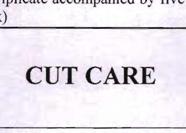Cut Care Device mark 1495677 Trademark