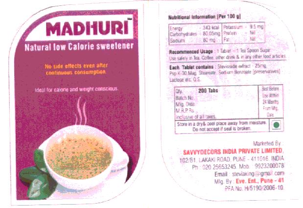 Madhuri Device mark 1909366 Trademark
