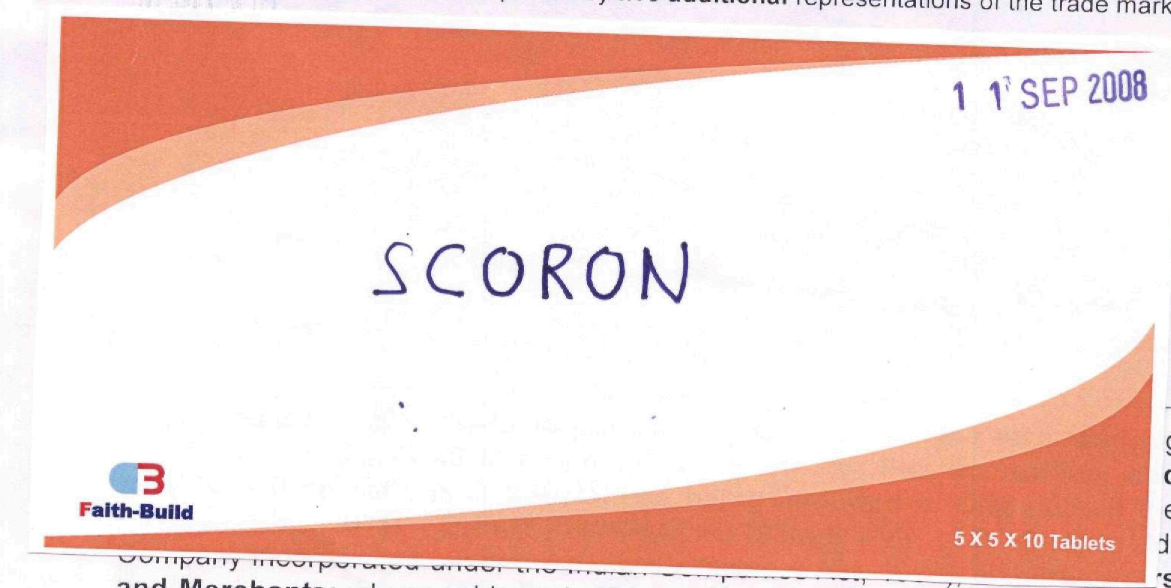 Scoron (labal) Device mark 1730624 Trademark