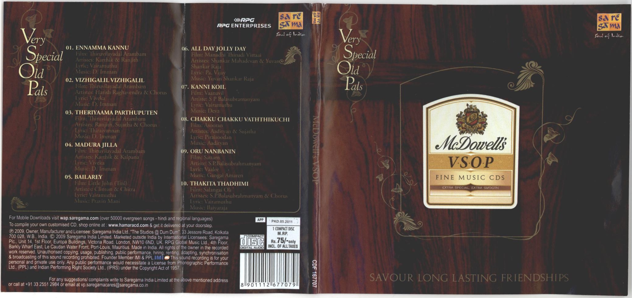 Mcdowell's Vsop Fine Music Cds Device mark 2182685 Trademark