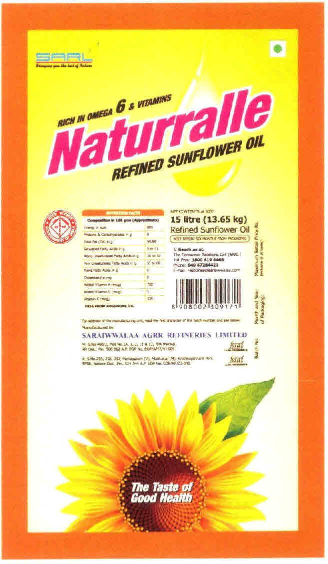 Naturralle Refined Sunflower Oil Device mark 2680363 Trademark