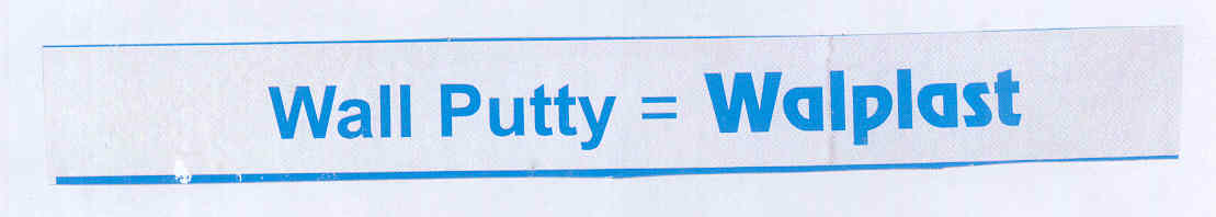 Wall Putty = Walplast Device mark 1742024 Trademark