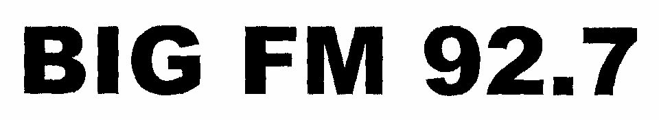 Big Fm 92.7 (letter Written In Heavy Character) Device mark 1476361 Trademark