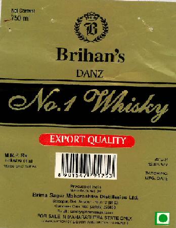 Brihan's Danz No.1 Whisky Device mark 2312966 Trademark