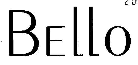 Bello (letter Written In Different Dimensions) Device mark 1462808 Trademark