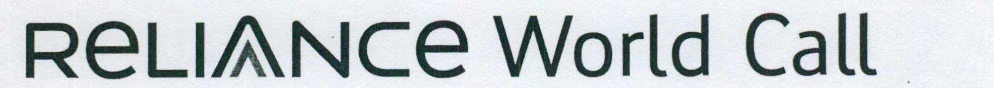 Reliance World Call (special Froms Of Writing) Device mark 1459753 Trademark