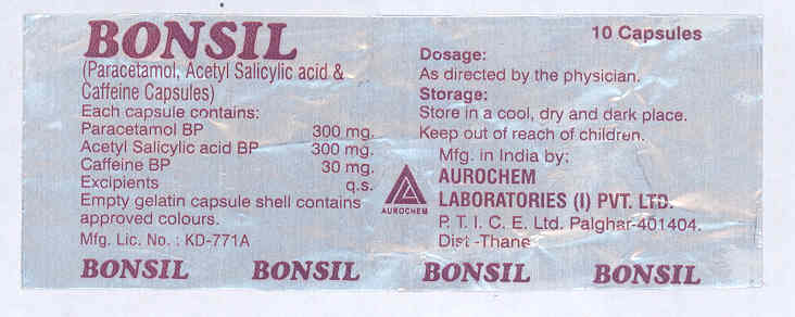 Bonsil (label) Device mark 1768302 Trademark