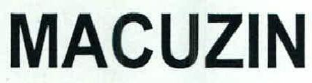 Macuzin Device mark 2410670 Trademark