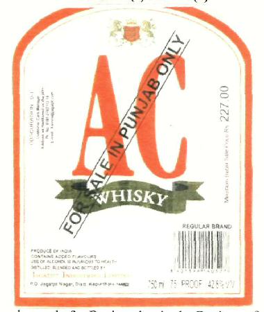 Ac Whisky (label) Device mark 2396431 Trademark