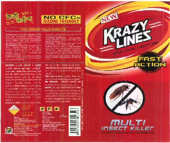 New Krazy Lines Spray For All Insects Device mark 2910664 Trademark