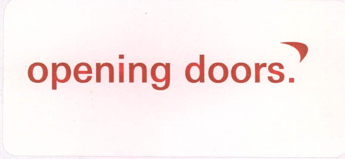 Opening Doors. Device mark 2263429 Trademark
