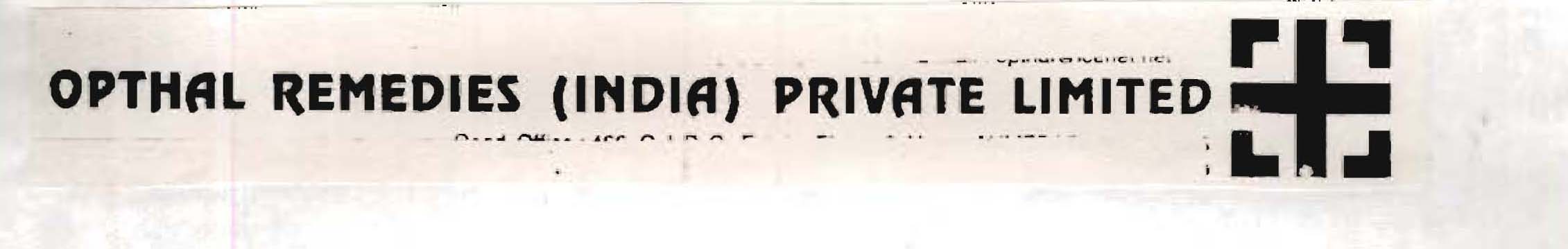 Opthal; Remidies India Pvt Ltd(label) Device mark 963389 Trademark