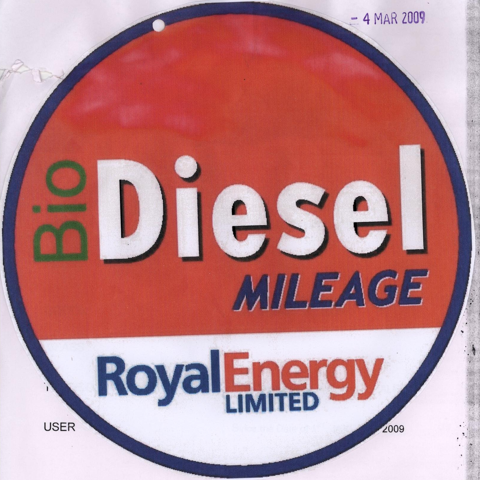 Bio Diesel Mileage (label) Device mark 1792045 Trademark