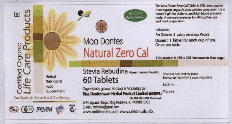 Natural Zero Cal (label) Device mark 1773922 Trademark
