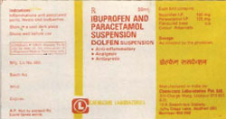 Ibuprofen And Paracetamol Suspension Dolfen Device mark 742047 Trademark