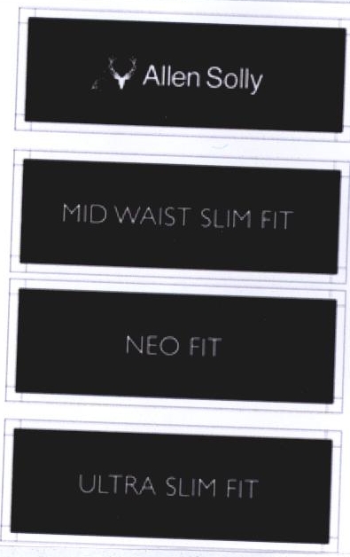 Allen Solly Mid Waist Slim Fit Neo Fit Ultra Slim Fit Device mark 2244937 Trademark