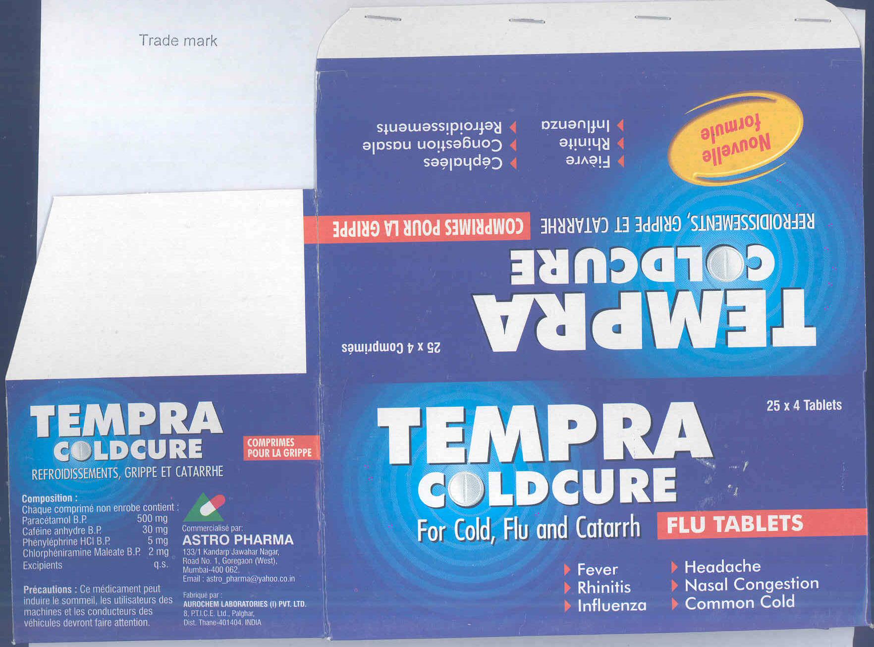 Tempra Coldcure (label) Device mark 1768308 Trademark