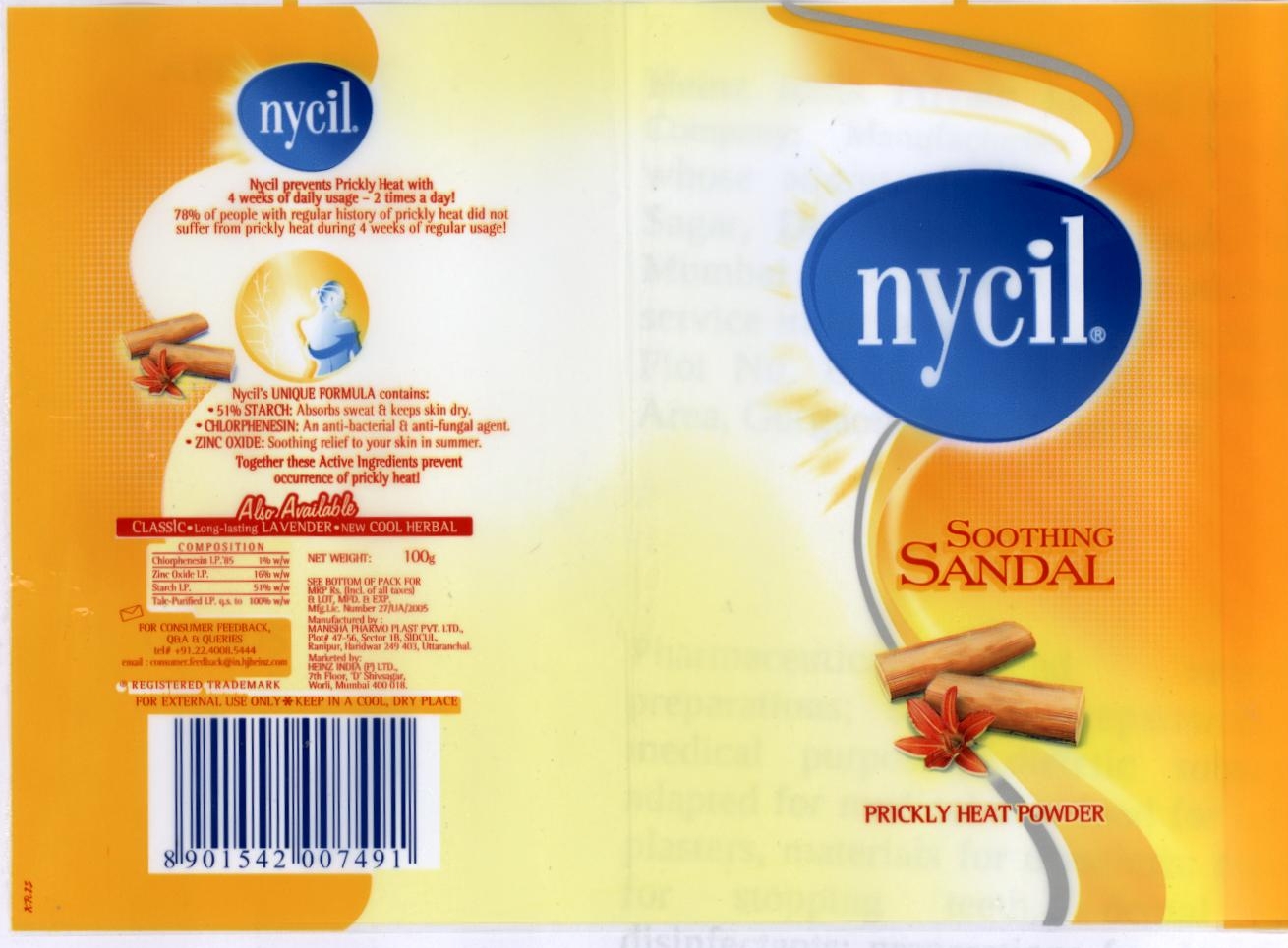 Nycil Sandal Device mark 1850405 Trademark