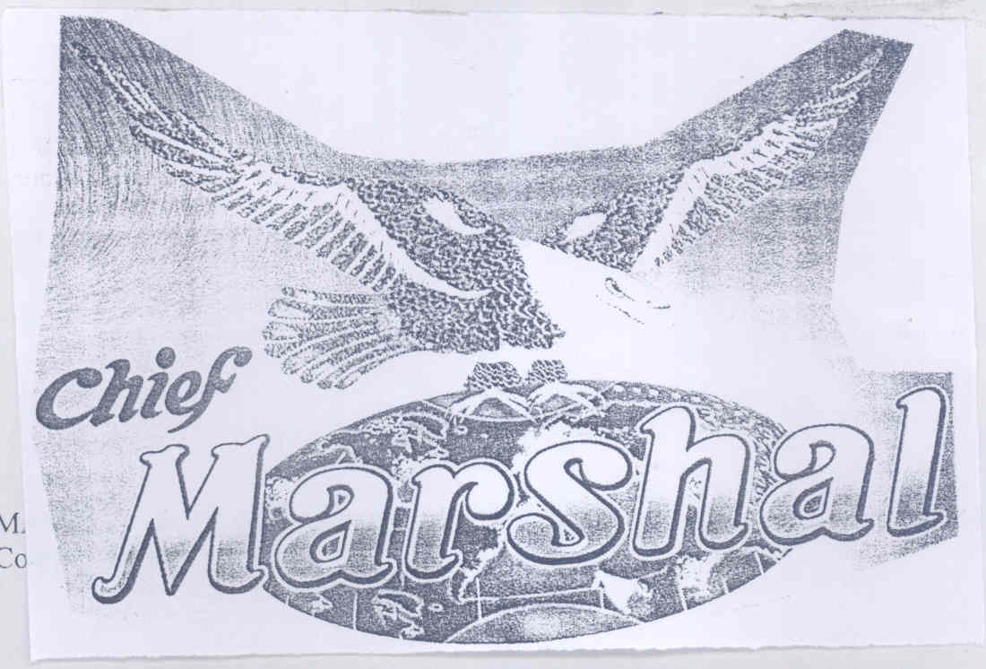 Chief Marshal (dev. Of A Bird) (lable) Device mark 1616087 Trademark
