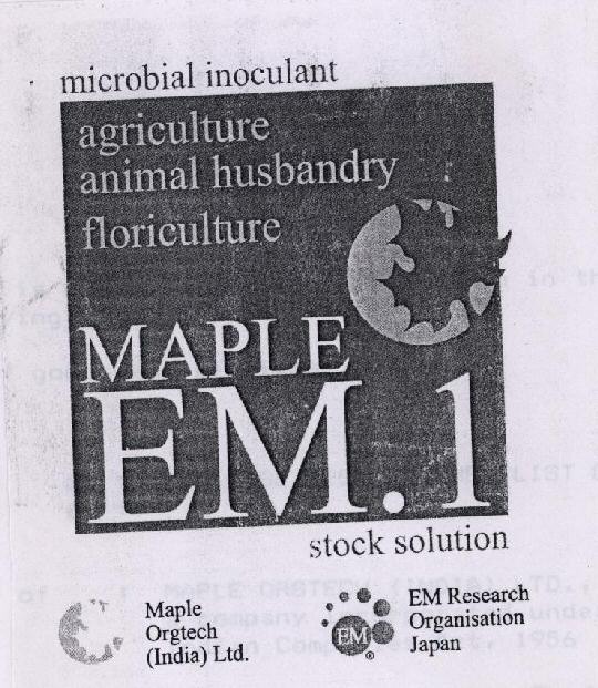 Maple Em.1 With Lable Device mark 1403031 Trademark
