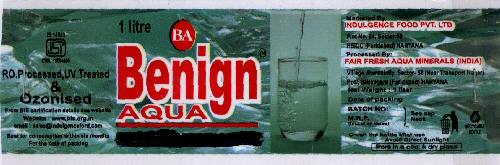Benign Aqua With Label Device mark 1651989 Trademark