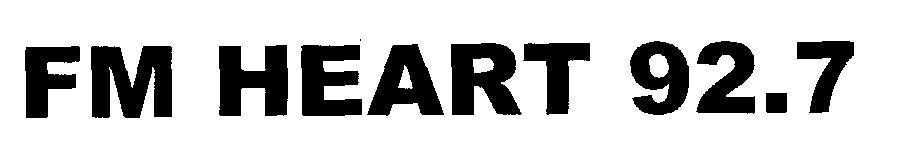 Fm Heart 92.7 (letter Written In Heavy Character) Device mark 1463074 Trademark