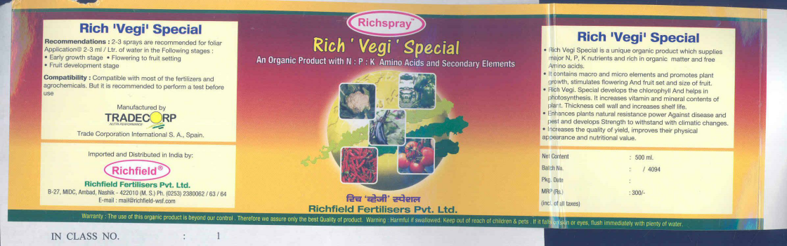 Rich "vegi" Special (label) Device mark 1718809 Trademark