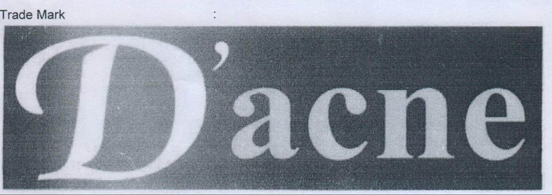 D'acne Device mark 1987192 Trademark