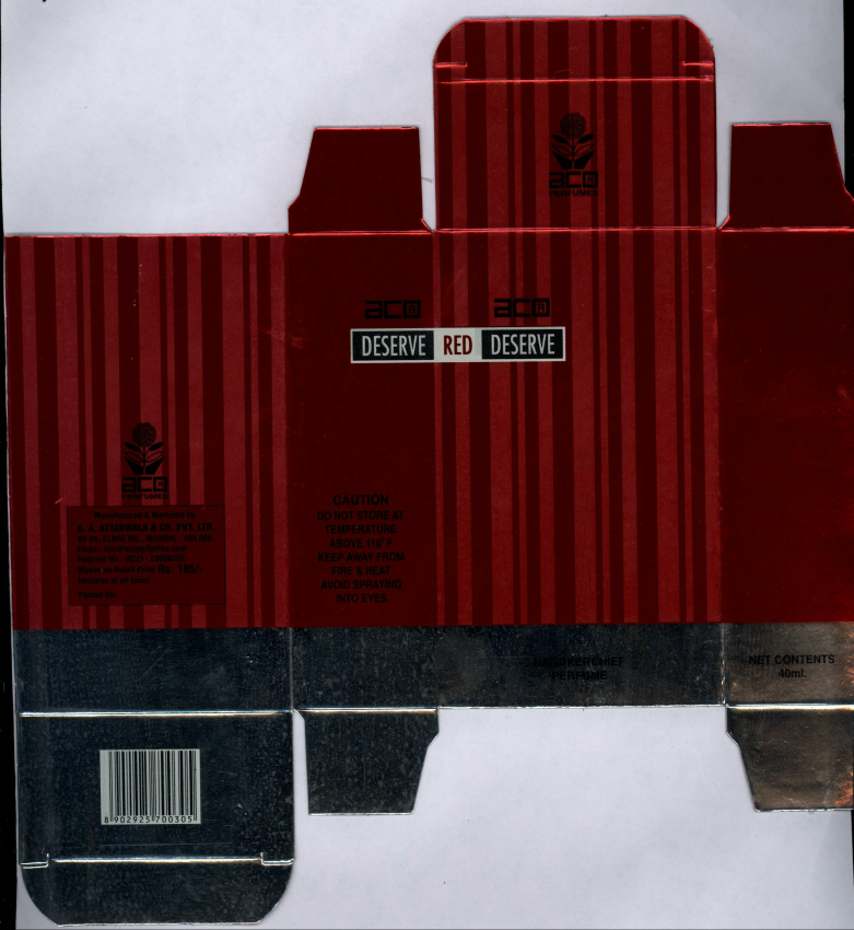 Aco Perfumes Deserve Red Deserve Device mark 2085913 Trademark