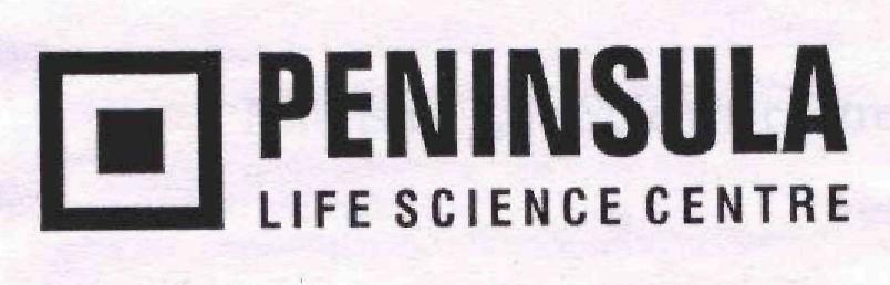 Peninsula Life Science Centre (label) Device mark 1723545 Trademark