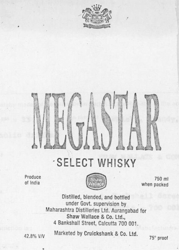 Megastar Select Whisky Device mark 619897 Trademark