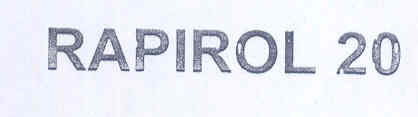 Rapirol 20 Device mark 1688947 Trademark