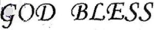 God Bless (lable) Device mark 1101883 Trademark
