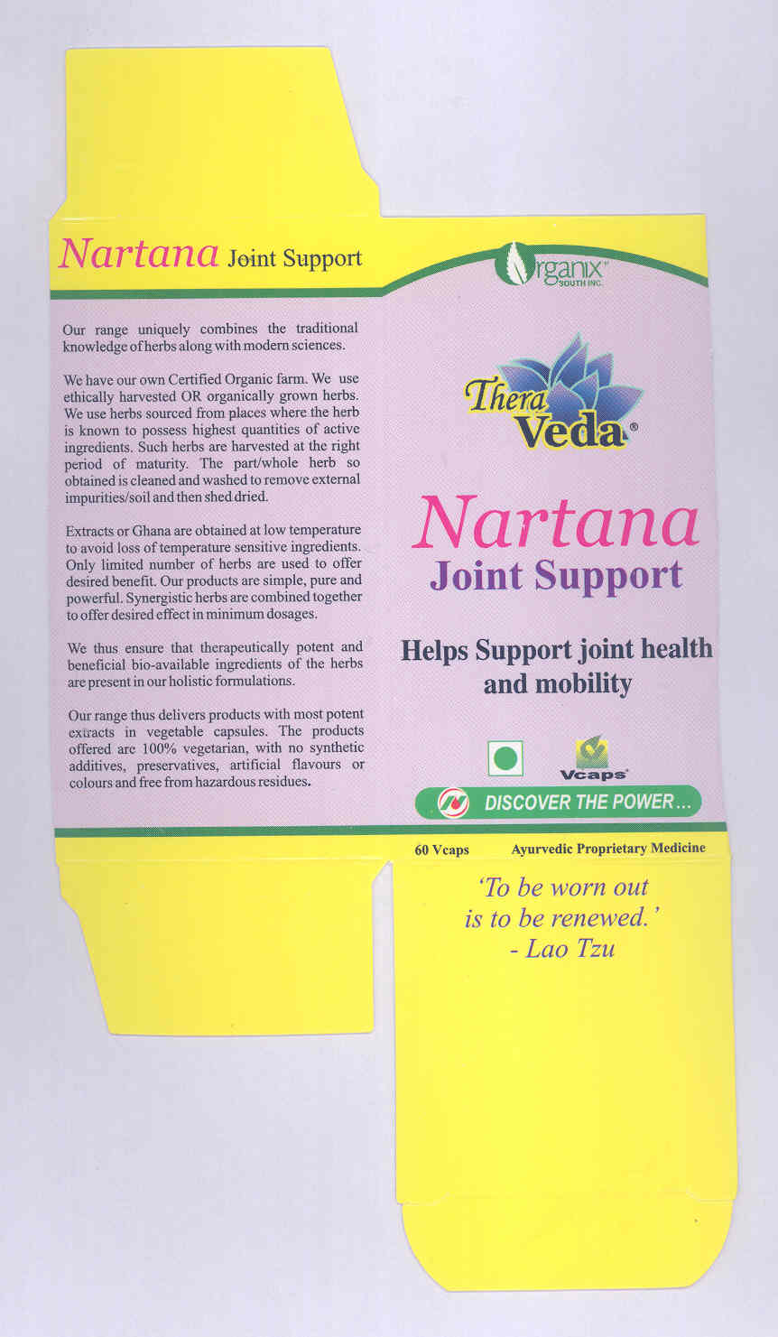 Thera Veda (label)nartana Joint Support Device mark 1710547 Trademark