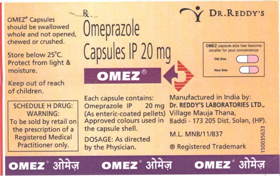 Omeprazole Capsules Ip 20 Mg Omez Device mark 2377503 Trademark