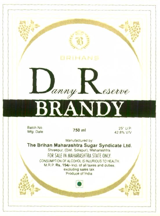 Danny Reserve Brandy (label) Device mark 1430646 Trademark