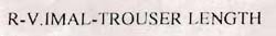 R-v. Imal-trouser Length Device mark 908750 Trademark